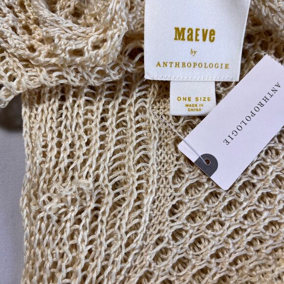 MAEVE Anthropologie Maxi Open Knit Crochet Cardigan in Natural color Onesize - Picture 5 of 8